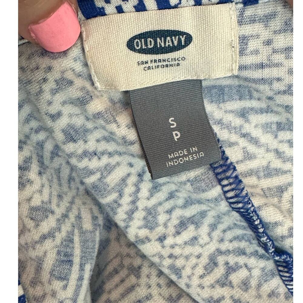 Old Navy blue white print short sleeves tee size small - Picture 3 of 6